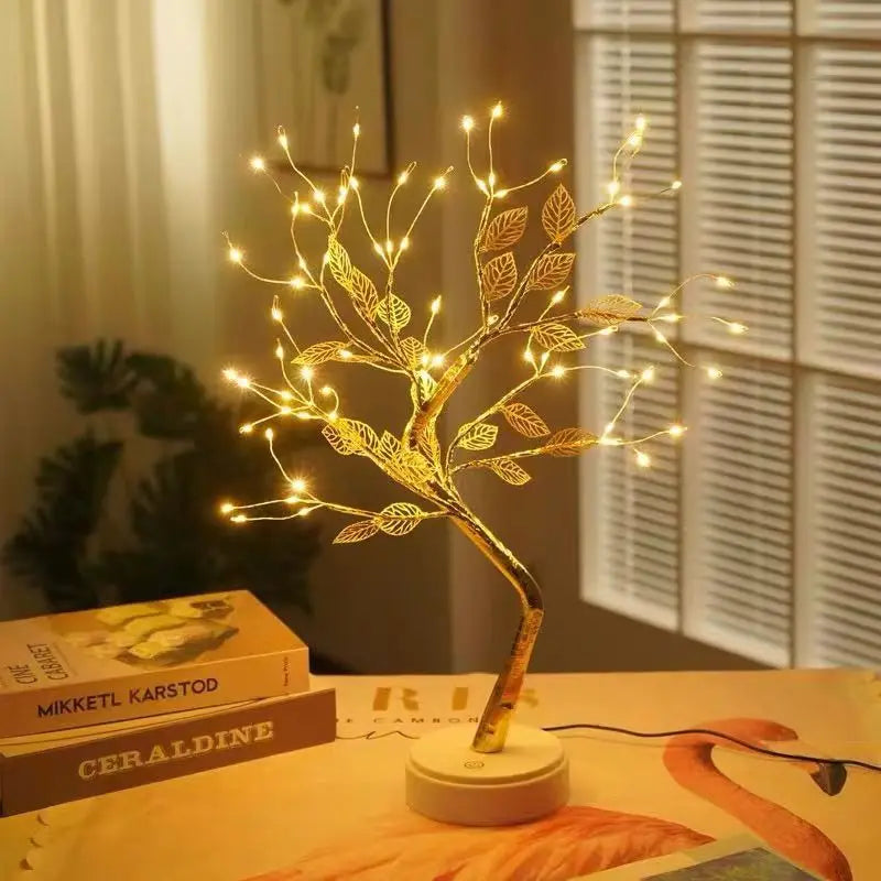 Bonsai Tree LED Night Light | Cherry Blossom or Golden Leaf | USB & Battery