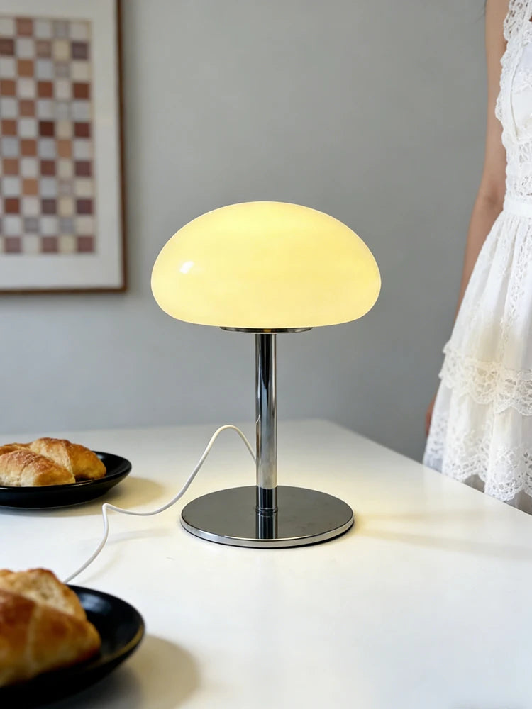 Cloud Art Glass Table Lamp | Dimmable Touch LED Bedside Lamp for Bedroom & Living Room