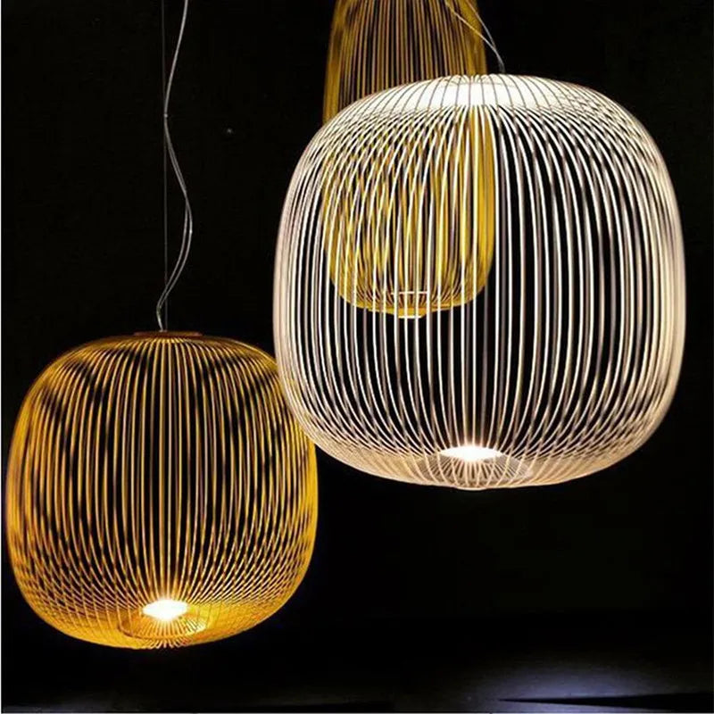 Nordic Birdcage Mesh Pendant Light | Sculptural Metal Chandelier