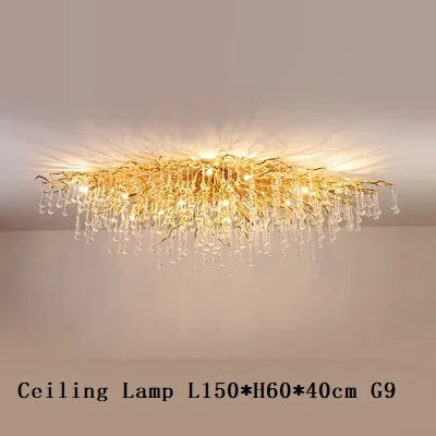 Nordic Crystal Chandelier | Chrome & Gold | Dining Room & Living Room