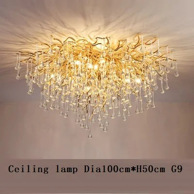 Nordic Crystal Chandelier | Chrome & Gold | Dining Room & Living Room