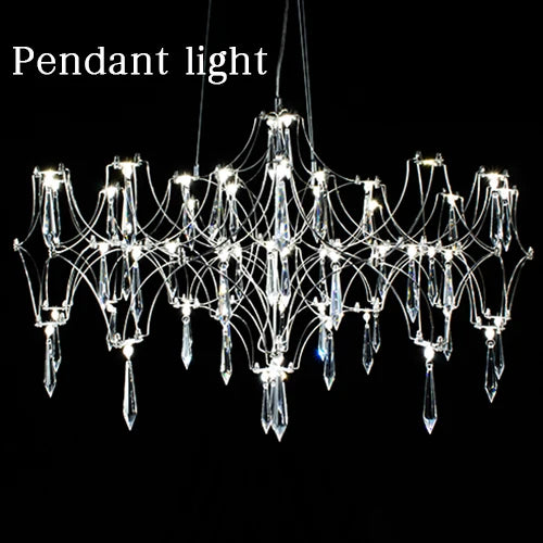 Crystal Web Chandelier – Pendant & Ceiling Light | Chrome or Gold