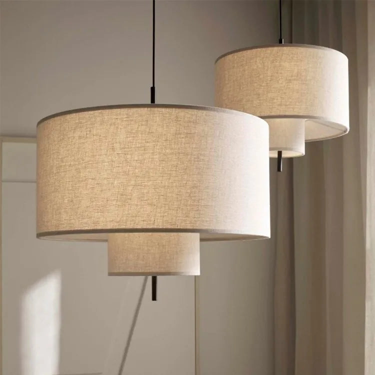 Wabi-Sabi Linen Pendant Lamp | Handmade Cloth Chandelier