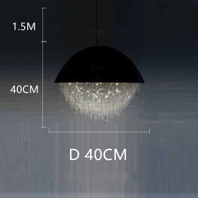 Crystal Glass Round Chandelier | Modern Minimalist | Living Room & Dining Room