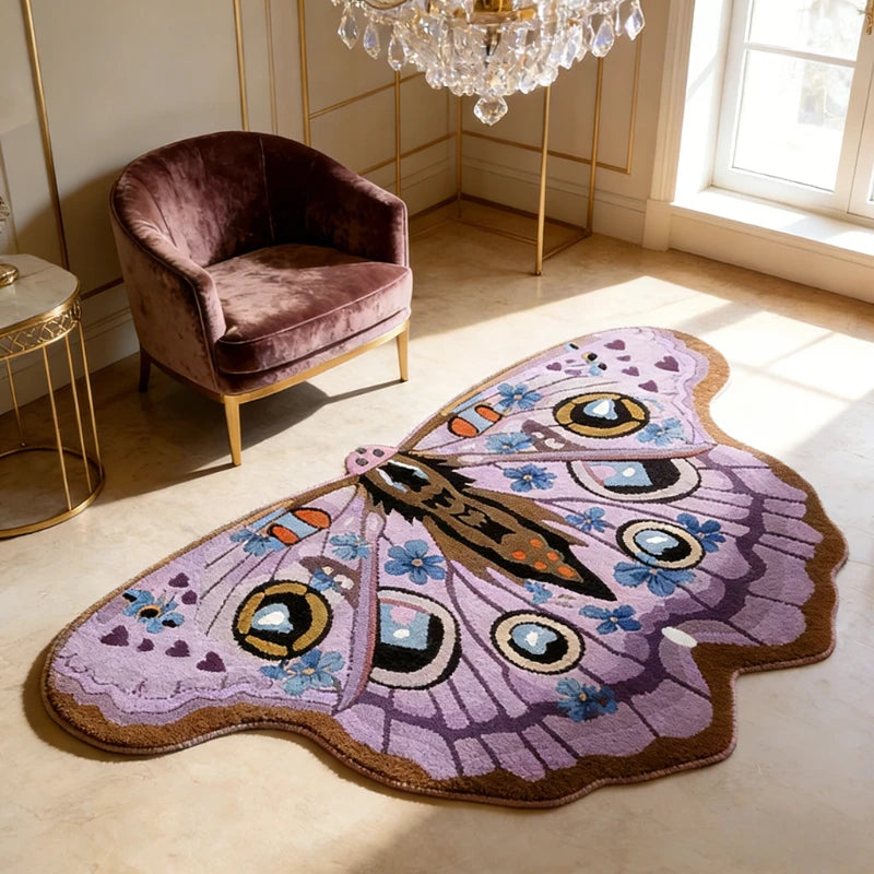 Butterfly-Shaped Plush Area Rug | Soft Non-Slip Carpet