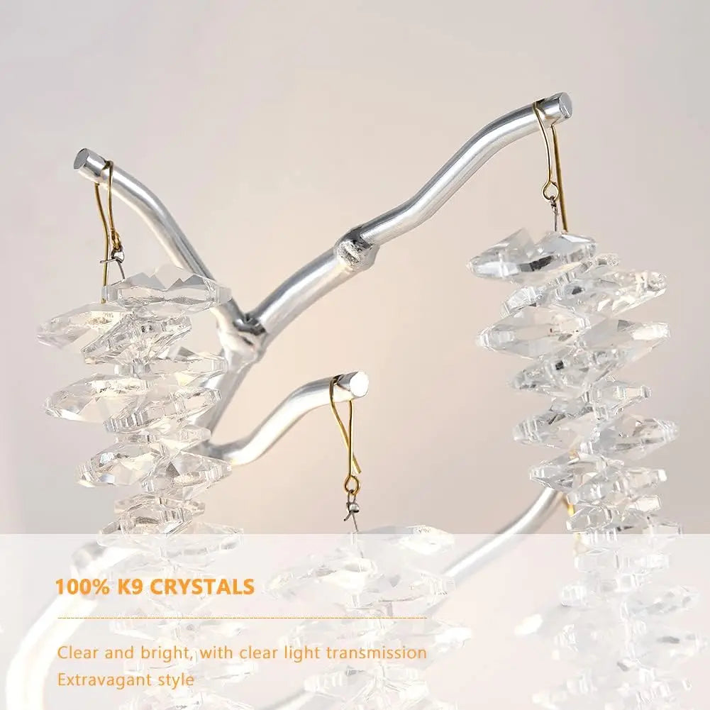 Round K9 Crystal Chandelier | Gold & Silver | Bedroom, Living Room & Dining Room