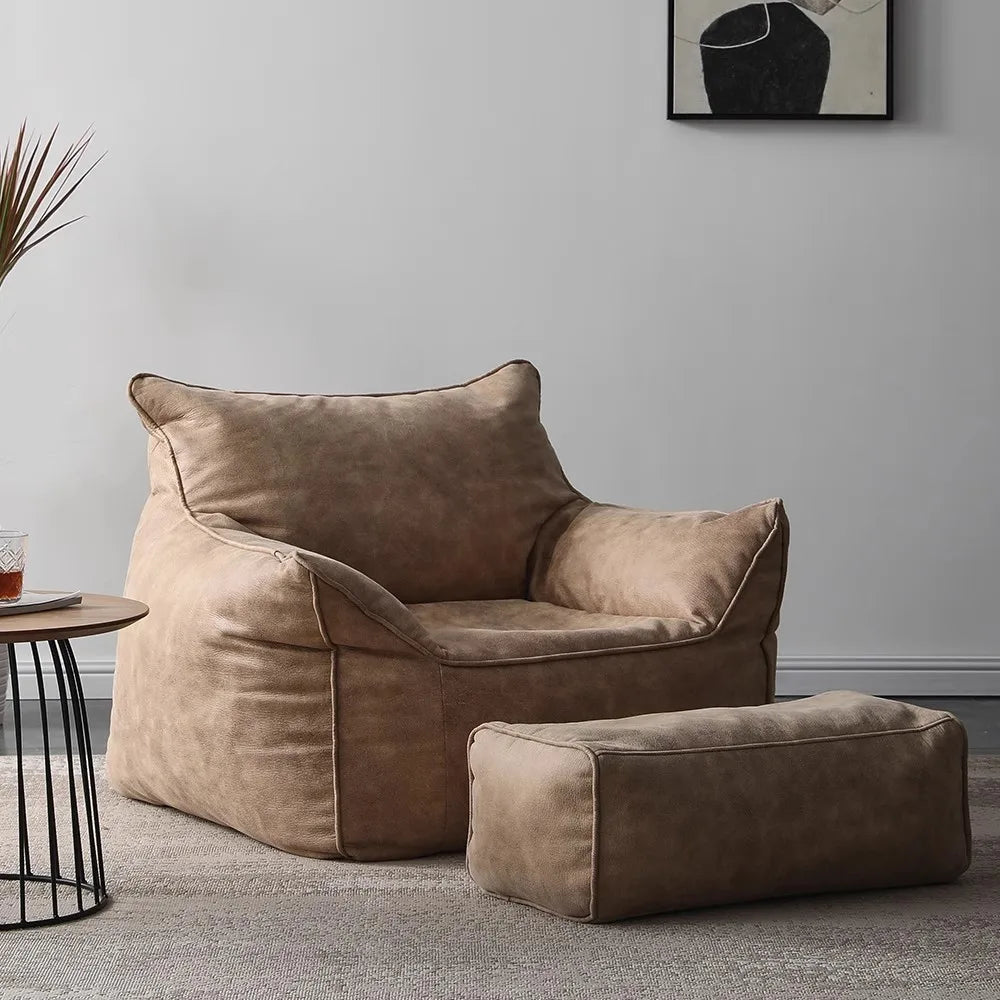 Momo Oversized Bean Bag Lounge Chair with Optional Ottoman