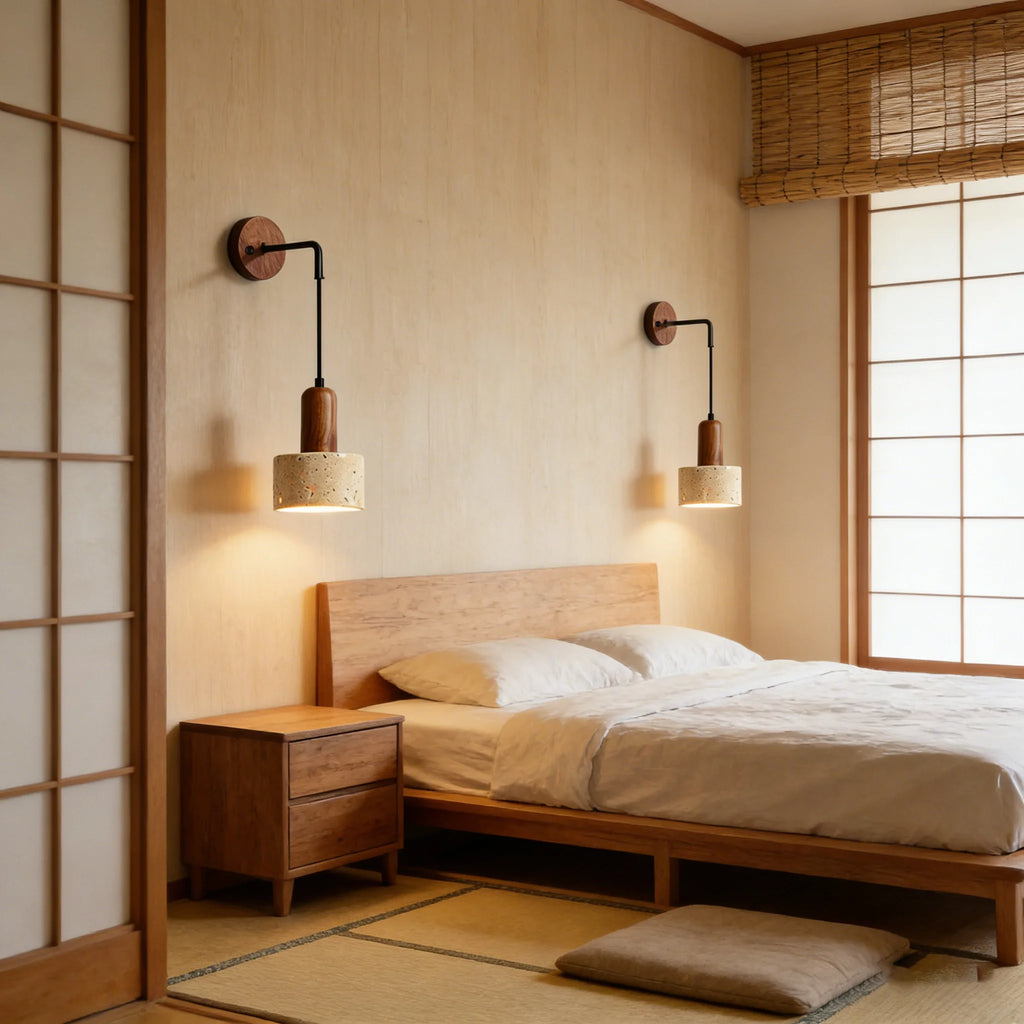 Travertine Stone Wabi-Sabi Wall Sconce | E27 LED Light for Bedroom, Living Room & Corridor