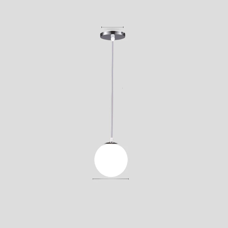 Globe Pendant Lamp | White Frosted Acrylic | Gold, Silver, Black or White