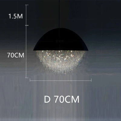 Crystal Glass Round Chandelier | Modern Minimalist | Living Room & Dining Room