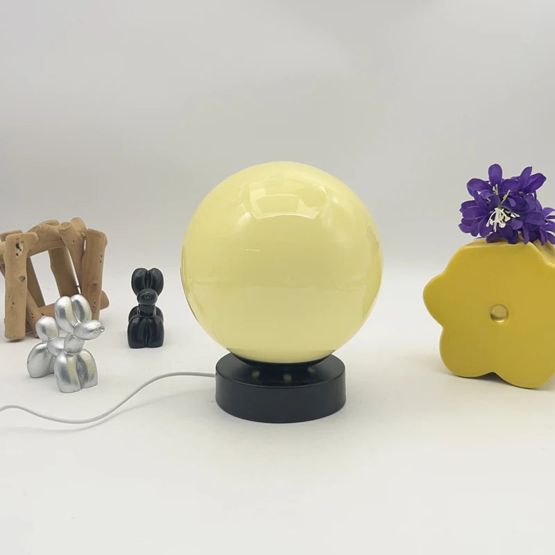 Cordless Glass Globe Table Lamp | Rechargeable LED Ambient Light for Bedroom, Living Room & Patio