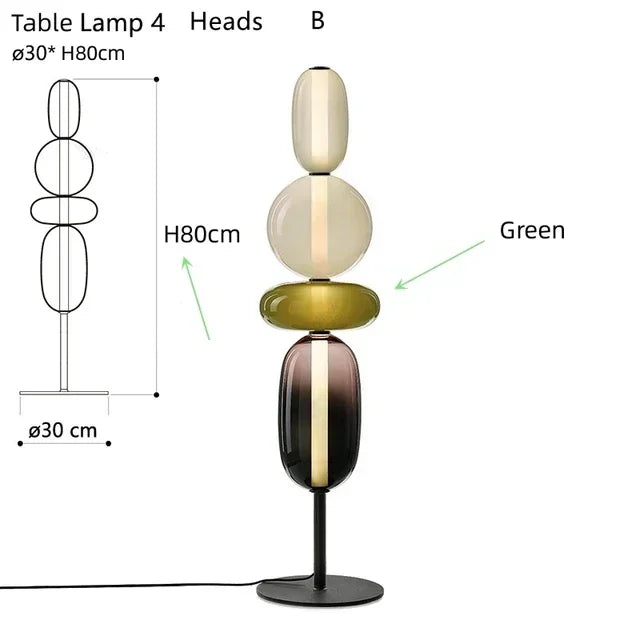 Italian Coloured Glass LED Floor Lamp