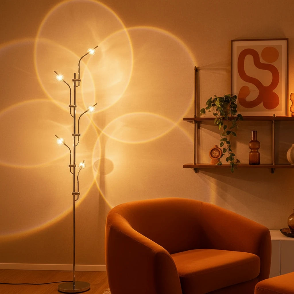 Rainbow LED Projection Floor Lamp | Nordic Luxury Arc Light