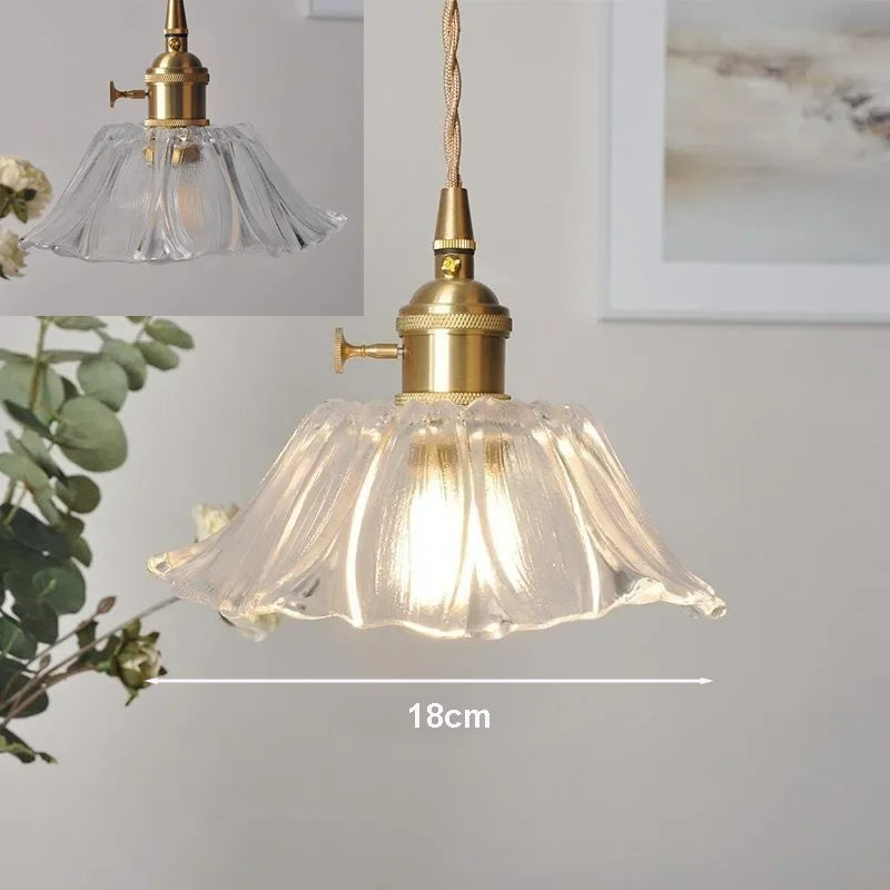 Flower Glass Pendant Light | Nordic Art Deco Hanging Lamp