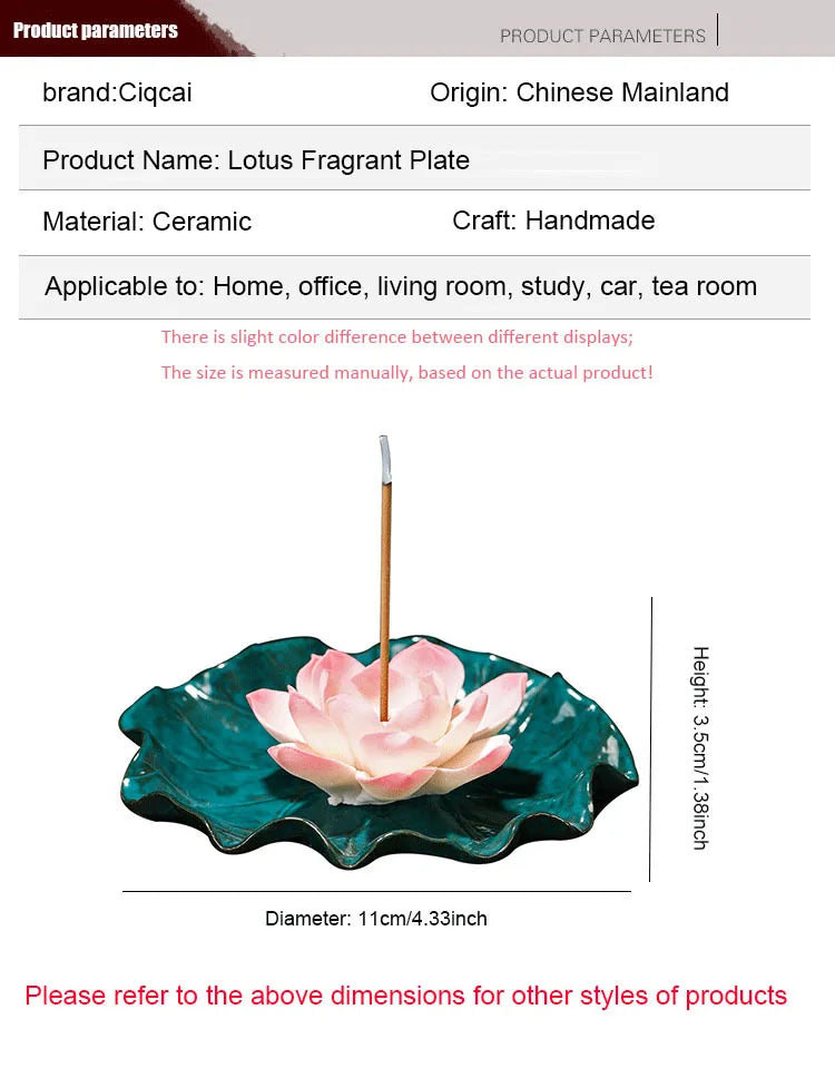 Ceramic Lotus Incense Burner