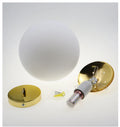 Globe Pendant Lamp | White Frosted Acrylic | Gold, Silver, Black or White