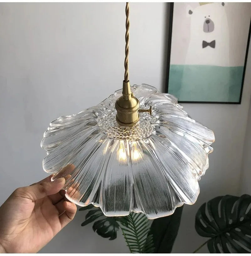 Flower Glass Pendant Light | Nordic Art Deco Hanging Lamp