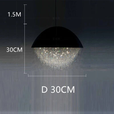 Crystal Glass Round Chandelier | Modern Minimalist | Living Room & Dining Room