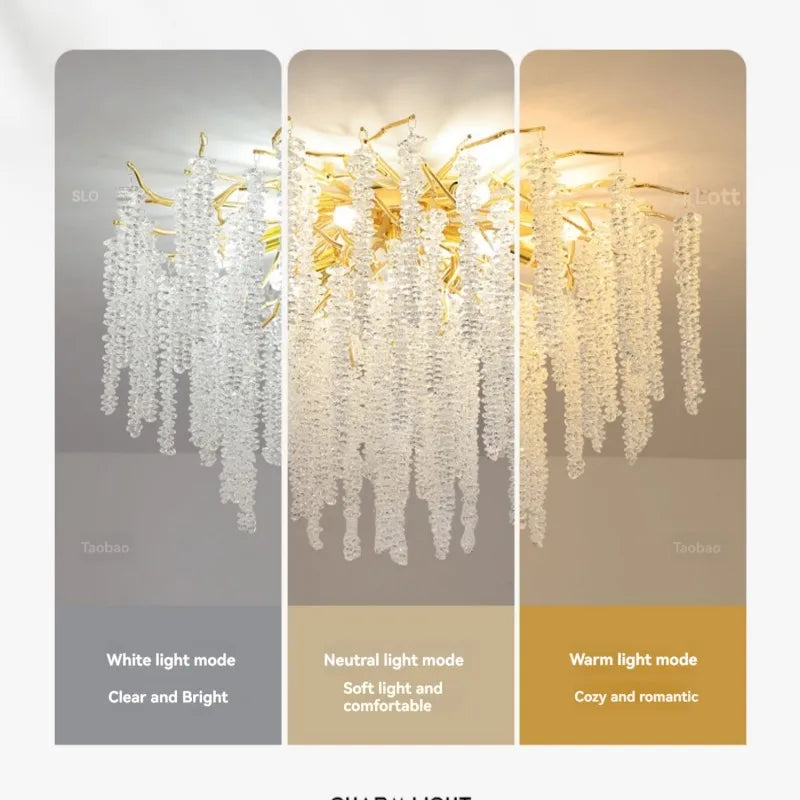Round K9 Crystal Chandelier | Gold & Silver | Bedroom, Living Room & Dining Room