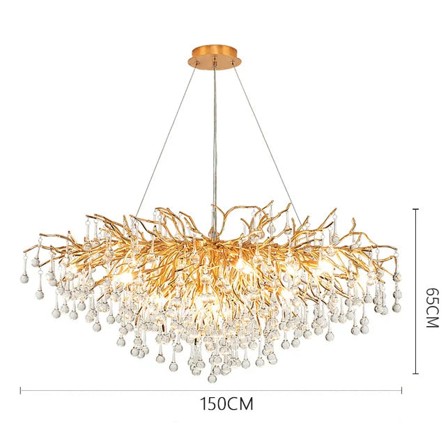 Nordic Crystal Chandelier | Chrome & Gold | Dining Room & Living Room