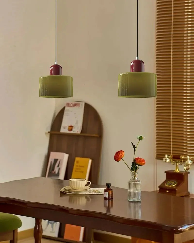 Artisan Coloured Glass LED Pendant Light | E27 Cord Pendant