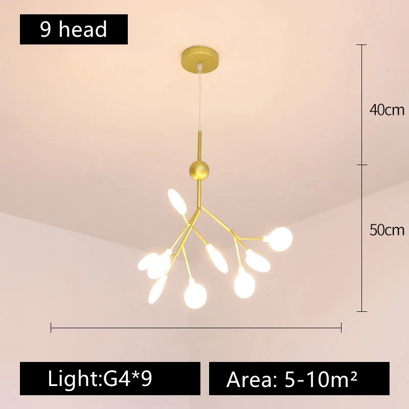 Nordic Firefly Chandelier | Gold, Black & Rose Gold | Living Room & Dining Room