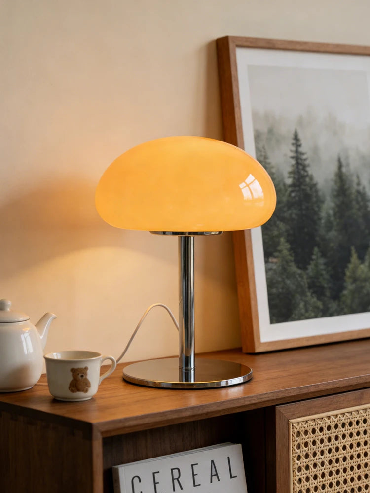 Cloud Art Glass Table Lamp | Dimmable Touch LED Bedside Lamp for Bedroom & Living Room