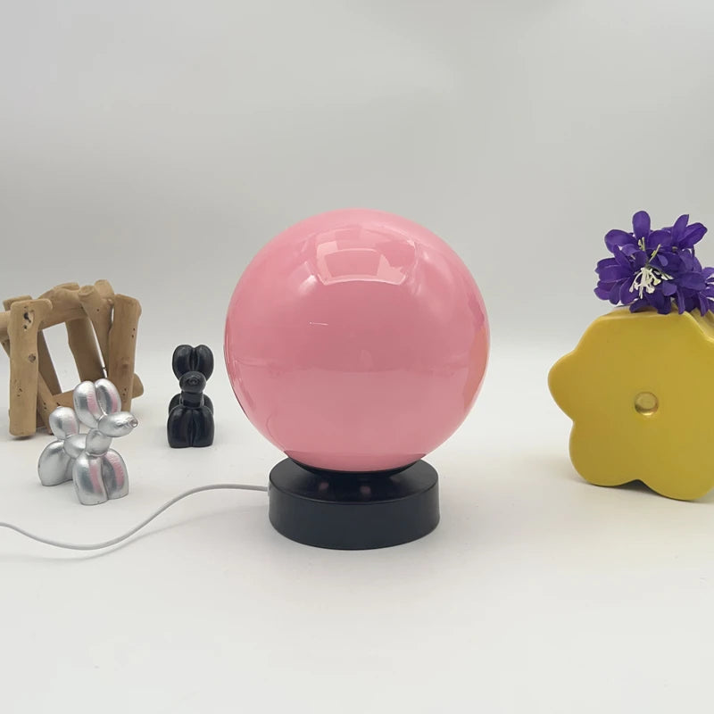 Cordless Glass Globe Table Lamp | Rechargeable LED Ambient Light for Bedroom, Living Room & Patio
