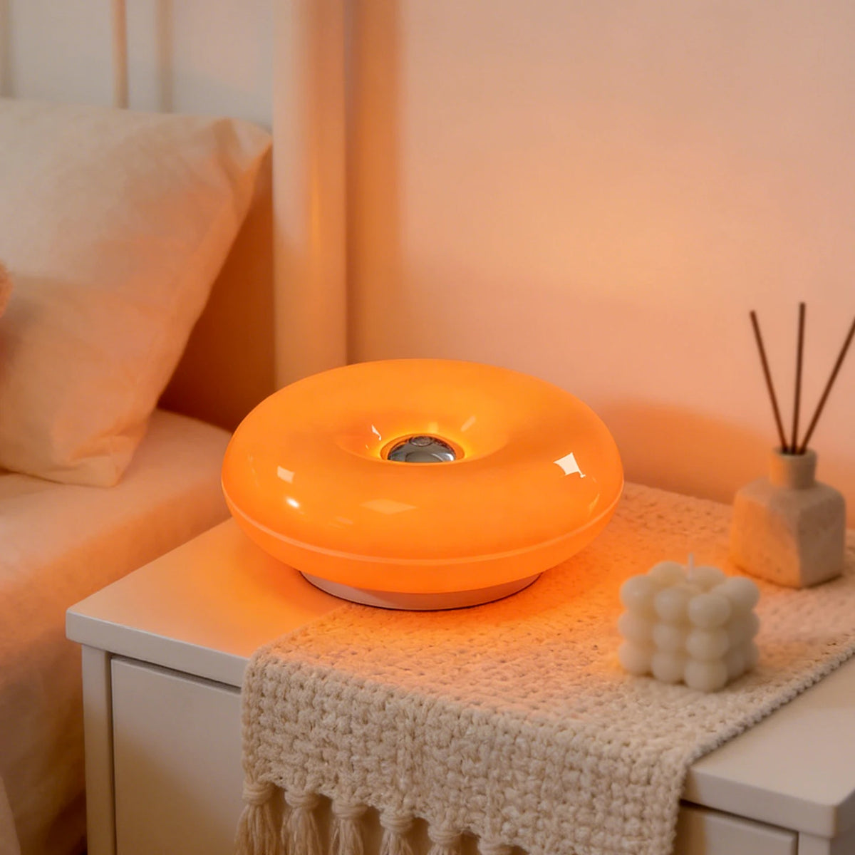 Donut LED Table Lamp | Dimmable Warm Ambient Night Light for Bedroom & Living Room
