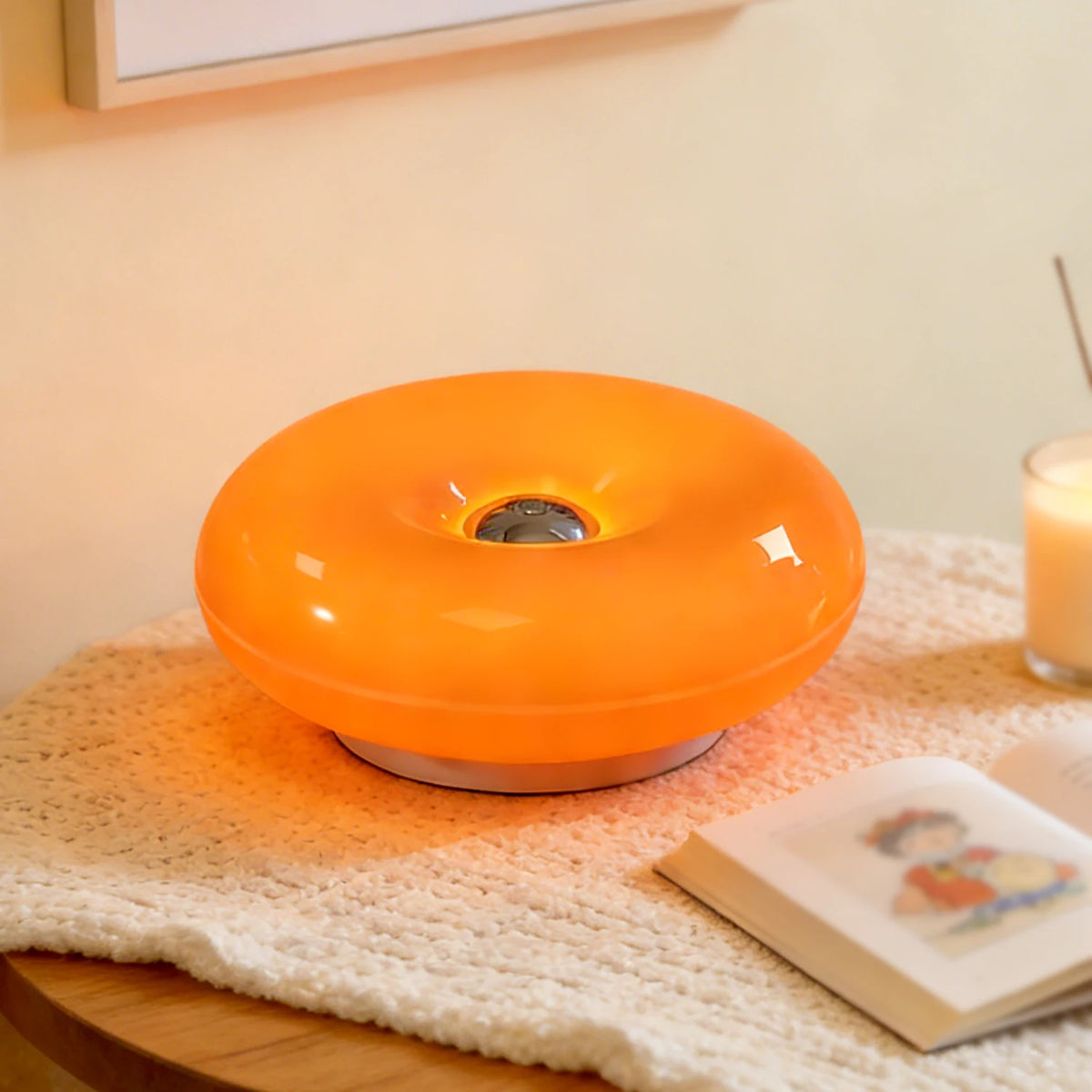 Donut LED Table Lamp | Dimmable Warm Ambient Night Light for Bedroom & Living Room