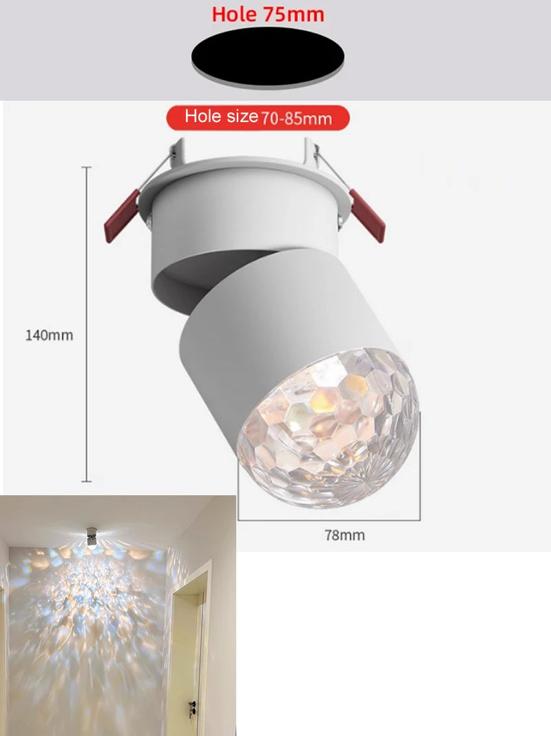 LED Adjustable Ceiling Spotlight | 60° Surface Mount or Embedded