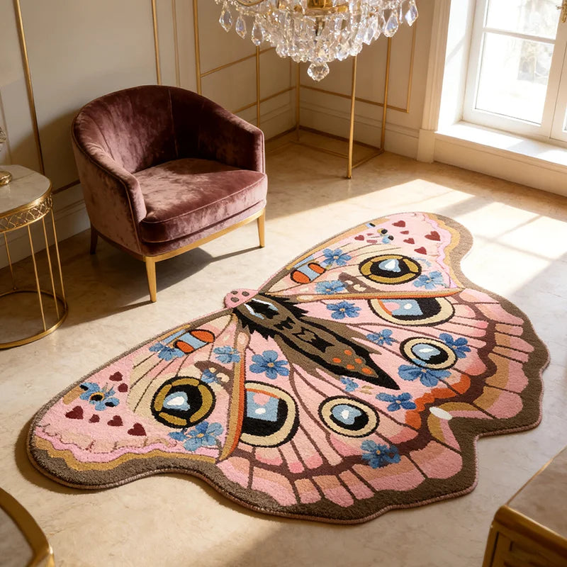 Butterfly-Shaped Plush Area Rug | Soft Non-Slip Carpet