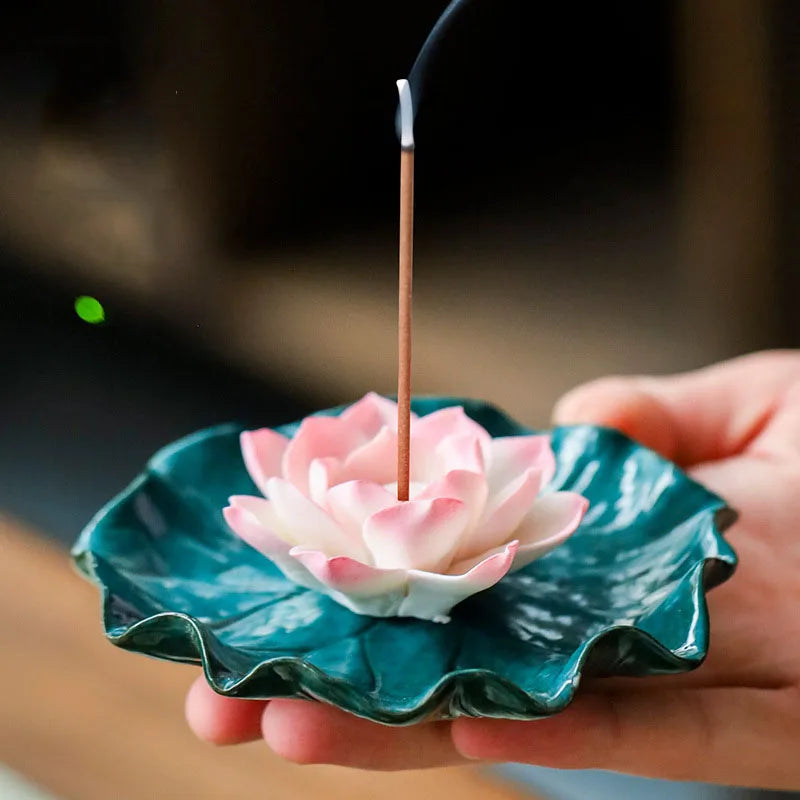 Ceramic Lotus Incense Burner