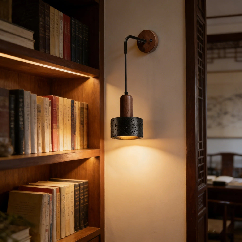 Travertine Stone Wabi-Sabi Wall Sconce | E27 LED Light for Bedroom, Living Room & Corridor