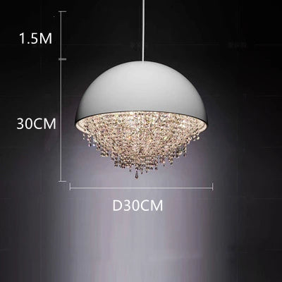 Crystal Glass Round Chandelier | Modern Minimalist | Living Room & Dining Room