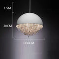 Crystal Glass Round Chandelier | Modern Minimalist | Living Room & Dining Room