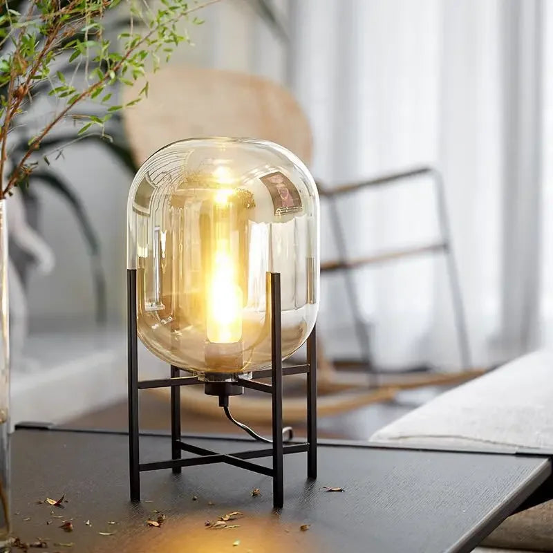 Nordic Luxury Glass LED Floor Lamp | Designer Standing Light for Living Room & Bedroom