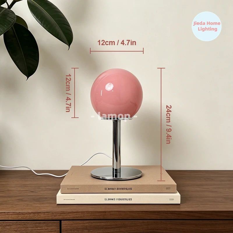 Orange Star Orb Glass Table Lamp