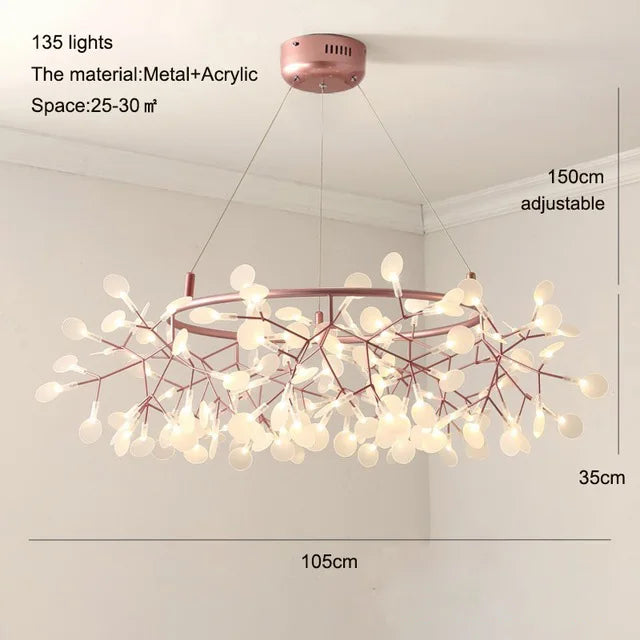 Nordic Firefly Chandelier | Gold, Black & Rose Gold | Living Room & Dining Room
