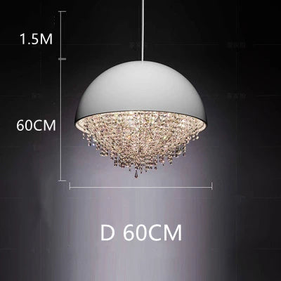 Crystal Glass Round Chandelier | Modern Minimalist | Living Room & Dining Room
