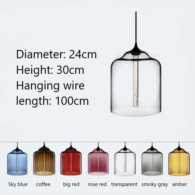 Nordic Stained Glass Pendant Light | Colourful Hanging Lamp for Dining Room & Kitchen