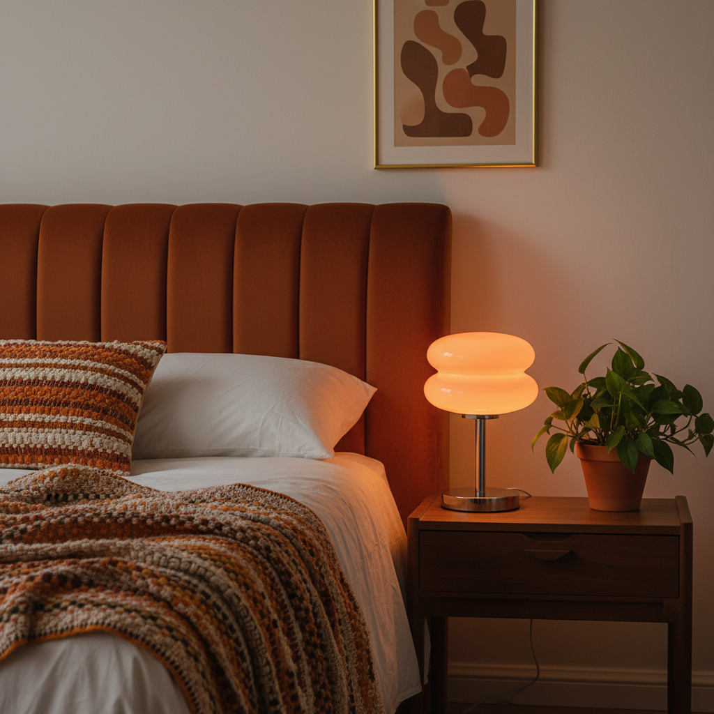 Bauhaus Orange Glass Table Lamp