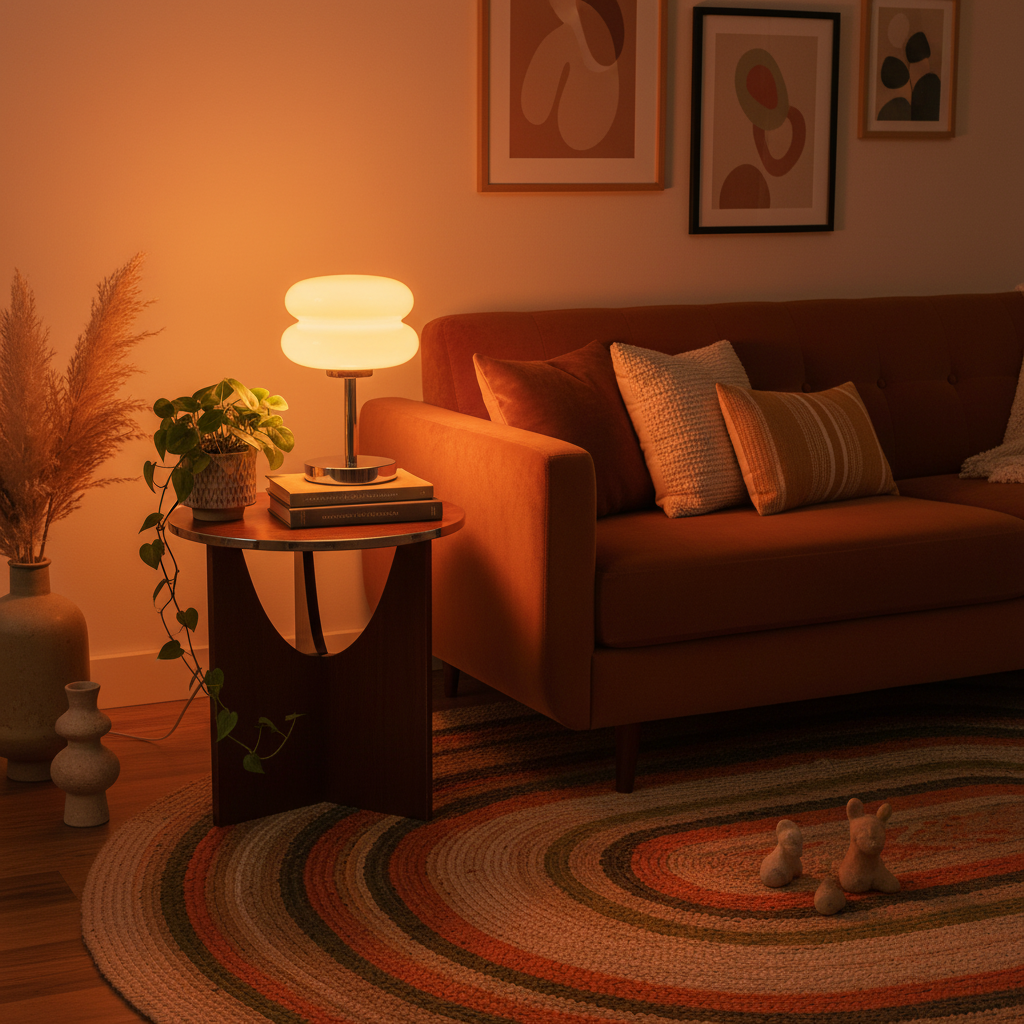 Bauhaus Orange Glass Table Lamp