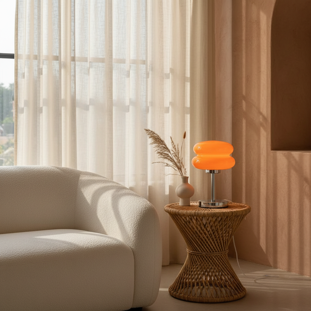 Bauhaus Orange Glass Table Lamp