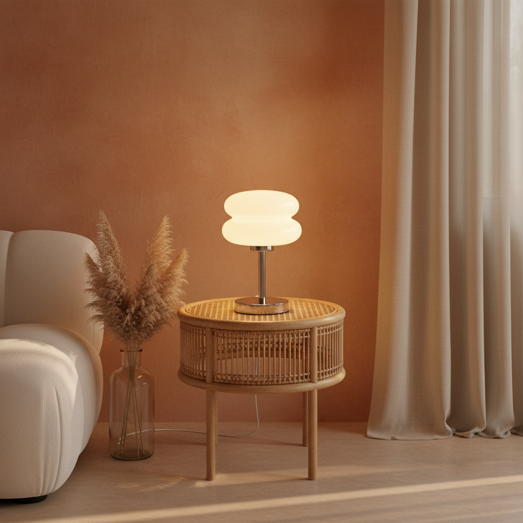 Bauhaus Orange Glass Table Lamp