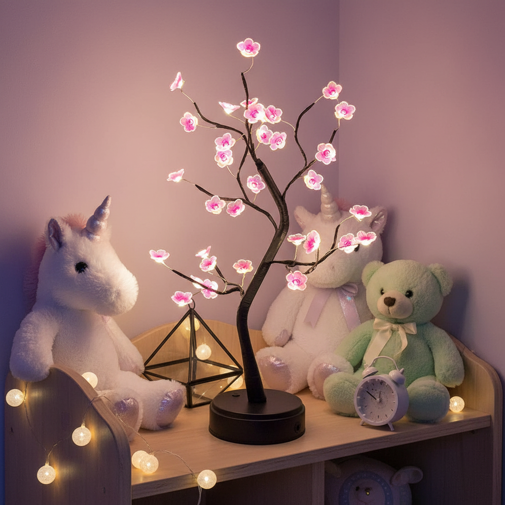 Bonsai Tree LED Night Light | Cherry Blossom or Golden Leaf | USB & Battery