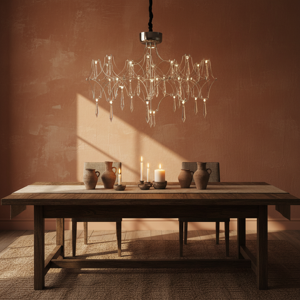 Crystal Web Chandelier – Pendant & Ceiling Light | Chrome or Gold