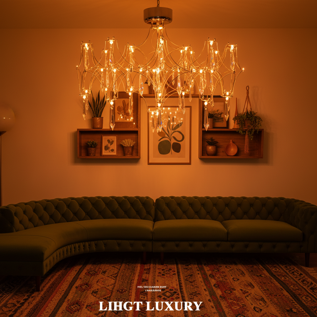 Crystal Web Chandelier – Pendant & Ceiling Light | Chrome or Gold