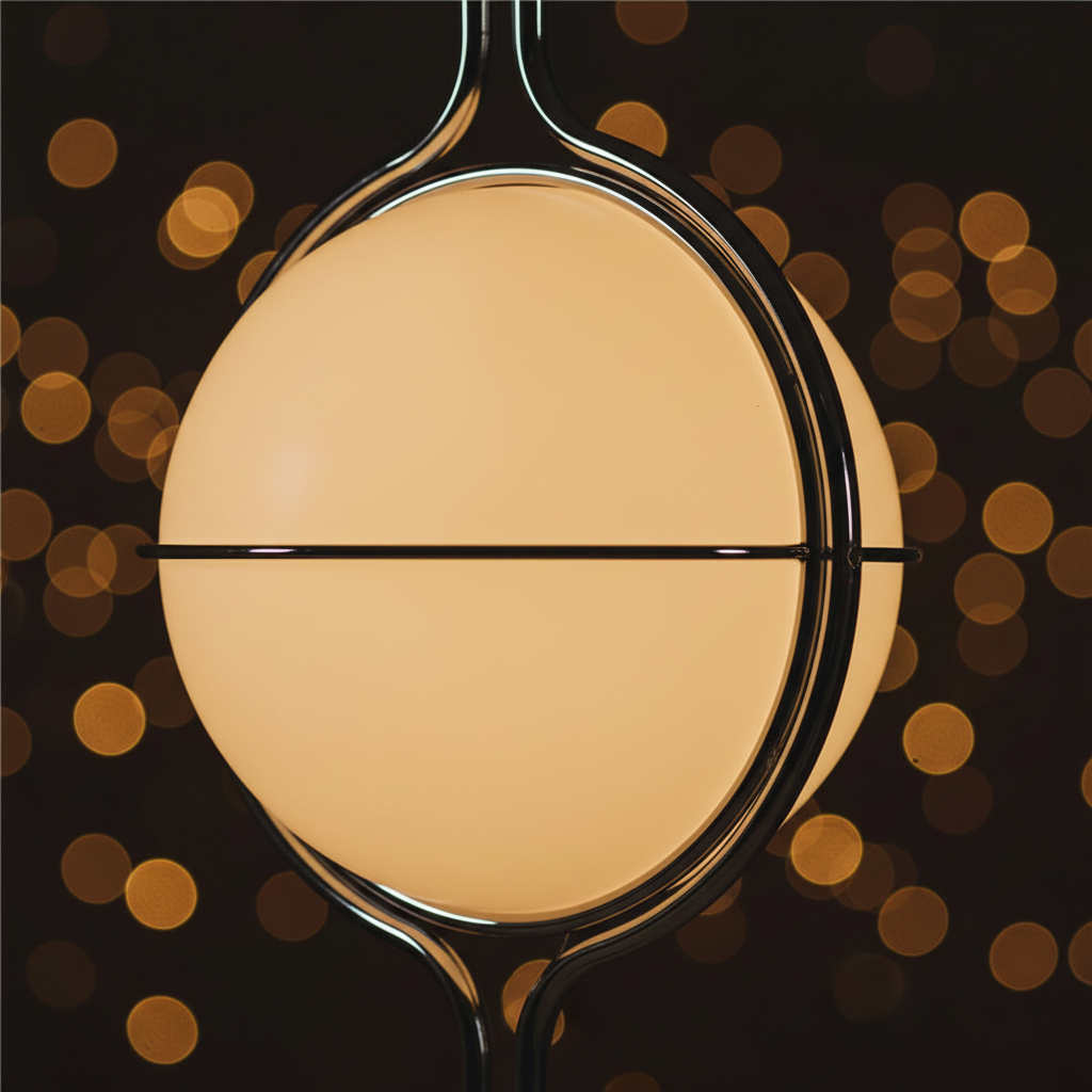 Chrome Globe Floor Lamp | Sculptural Art Deco | White or Amber Acrylic