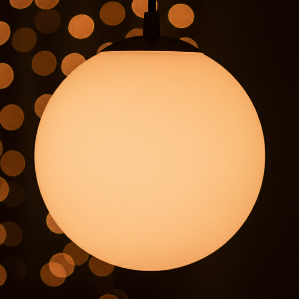 Globe Pendant Lamp | White Frosted Acrylic | Gold, Silver, Black or White